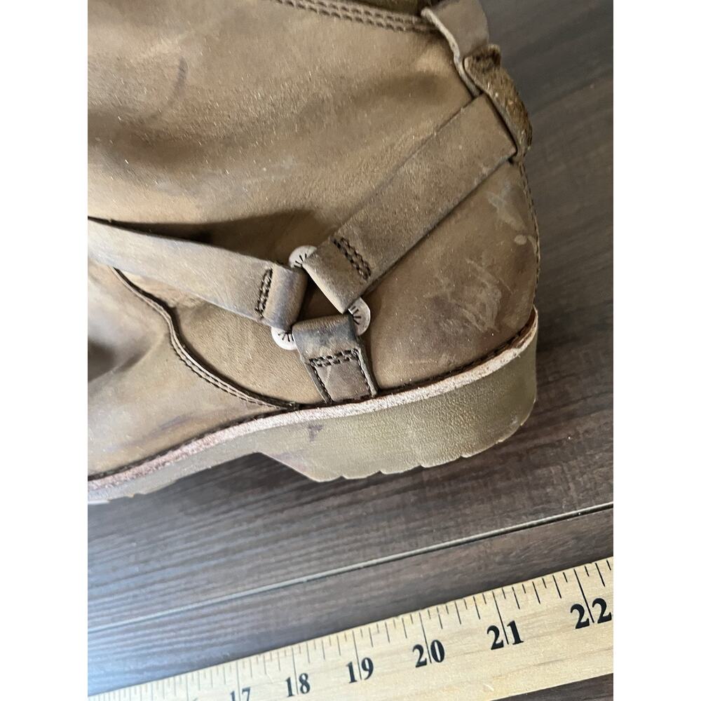 TEVA DE LA VINA WATERPROOF LEATHER TALL BOOTS US 8.5 WOMENS BROWN SIDE ZIP BOOT - Picture 11 of 12
